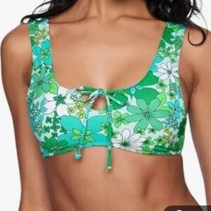Hurley Wild Bloom Mist Floral Tie Front Bikini Top